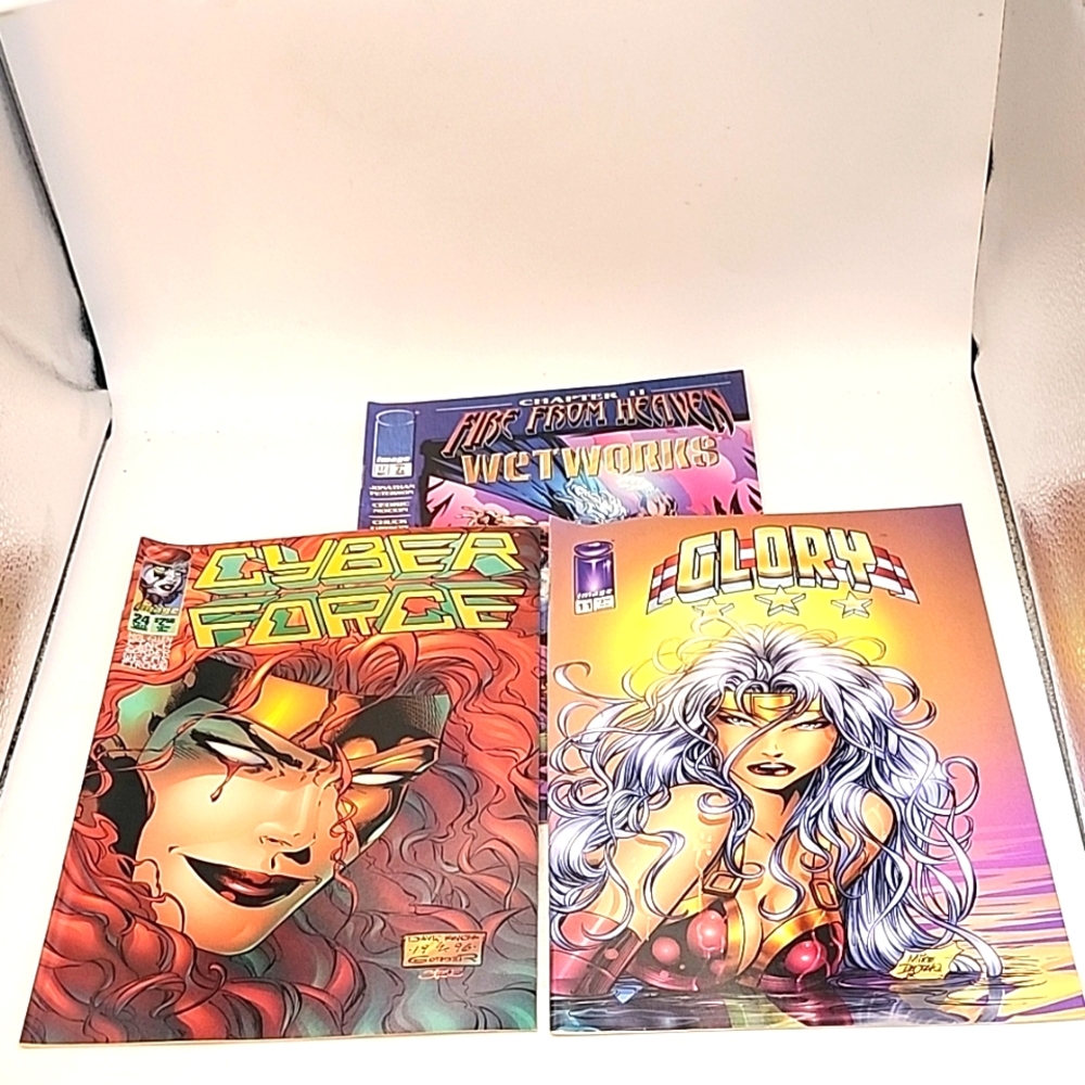 Vintage 1996 Image Comics Cyber Force #24 Glory #11 & Wetworks #17!